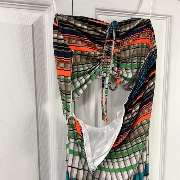 THE SANG MultiColor Brallete Style Tube Top With Pull String Front Bodycon Dress - Picture 9 of 12